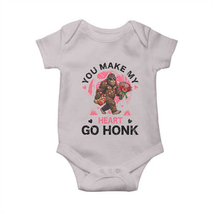 You Make My Heart Go Honk Baby Onesie Funny Bigfoot Valentine Meme TS14 Ice Gray Print Your Wear