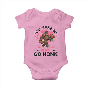 You Make My Heart Go Honk Baby Onesie Funny Bigfoot Valentine Meme TS14 Light Pink Print Your Wear