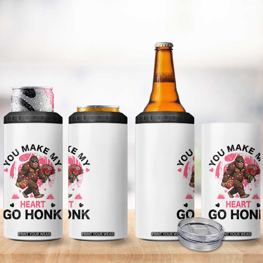 You Make My Heart Go Honk 4 in 1 Can Cooler Tumbler Funny Bigfoot Valentine Meme TS14 Print Your Wear
