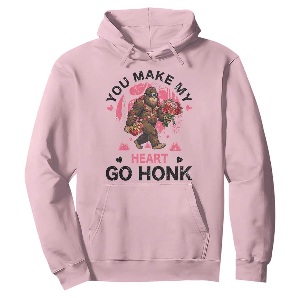 You Make My Heart Go Honk Hoodie Funny Bigfoot Valentine Meme TS14 Light Pink Print Your Wear