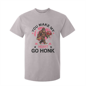 You Make My Heart Go Honk T Shirt For Kid Funny Bigfoot Valentine Meme TS14 Ice Gray Print Your Wear