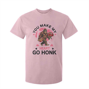 You Make My Heart Go Honk T Shirt For Kid Funny Bigfoot Valentine Meme TS14 Light Pink Print Your Wear
