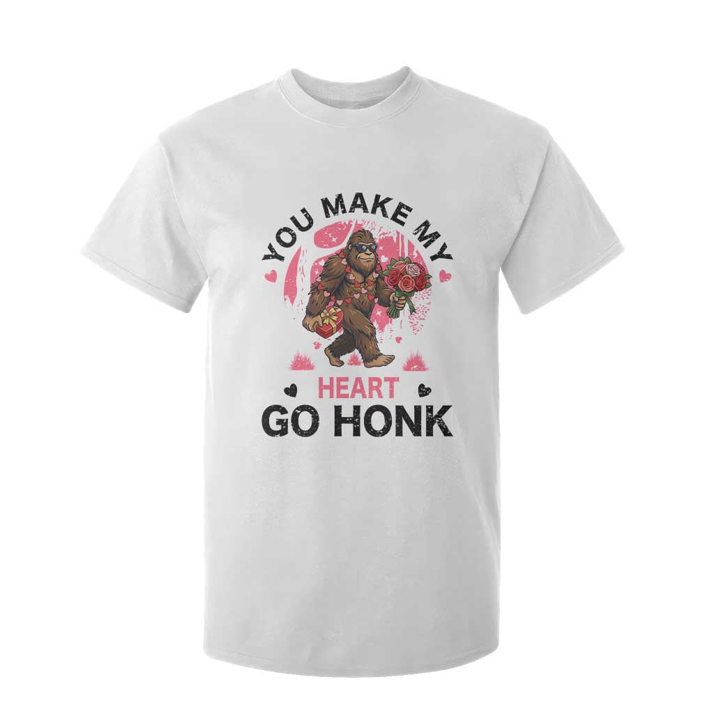 You Make My Heart Go Honk T Shirt For Kid Funny Bigfoot Valentine Meme TS14 White Print Your Wear