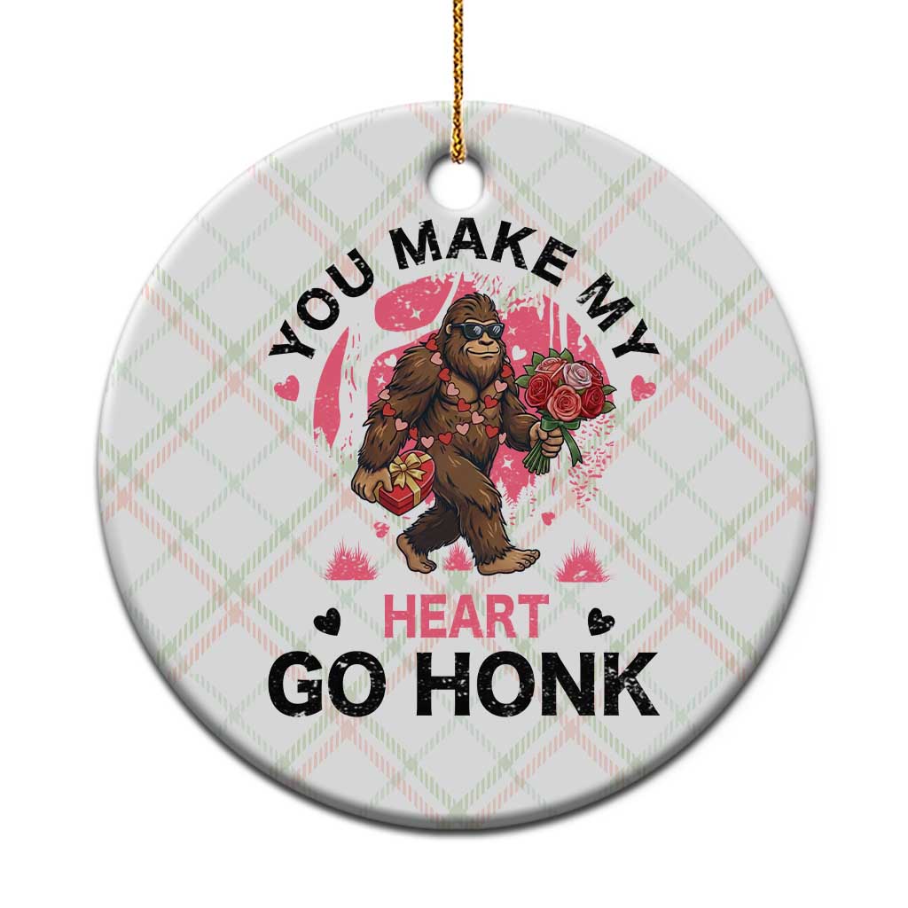 You Make My Heart Go Honk Ceramic Ornament Funny Bigfoot Valentine Meme TS14 1pc Christmas Plaid Print Your Wear