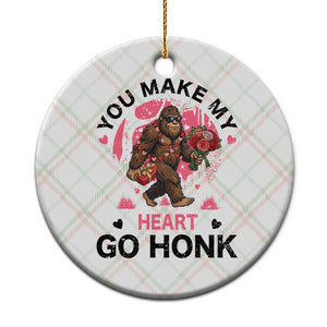 You Make My Heart Go Honk Ceramic Ornament Funny Bigfoot Valentine Meme TS14 1pc Christmas Plaid Print Your Wear