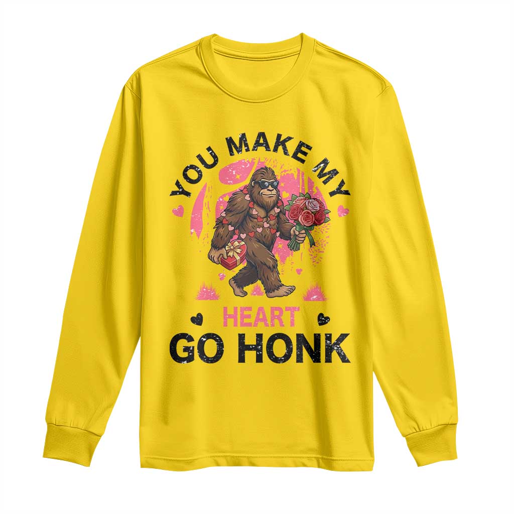 You Make My Heart Go Honk Long Sleeve Shirt Funny Bigfoot Valentine Meme TS14 Daisy Print Your Wear