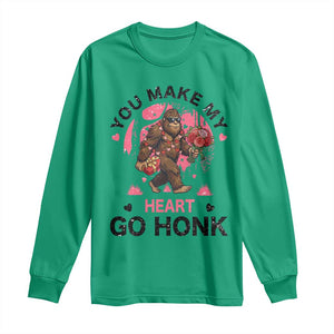 You Make My Heart Go Honk Long Sleeve Shirt Funny Bigfoot Valentine Meme TS14 Irish Green Print Your Wear