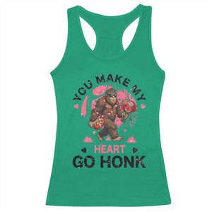 You Make My Heart Go Honk Racerback Tank Top Funny Bigfoot Valentine Meme TS14 Irish Green Print Your Wear