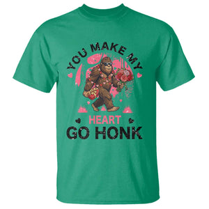 You Make My Heart Go Honk T Shirt Funny Bigfoot Valentine Meme TS14 Irish Green Print Your Wear