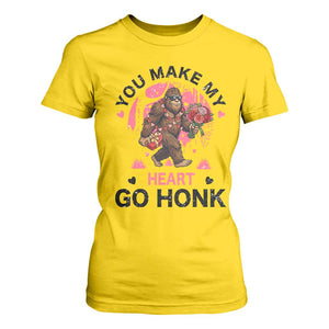 You Make My Heart Go Honk T Shirt For Women Funny Bigfoot Valentine Meme TS14 Daisy Print Your Wear