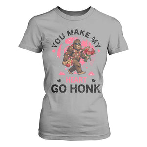 You Make My Heart Go Honk T Shirt For Women Funny Bigfoot Valentine Meme TS14 Sport Gray Print Your Wear