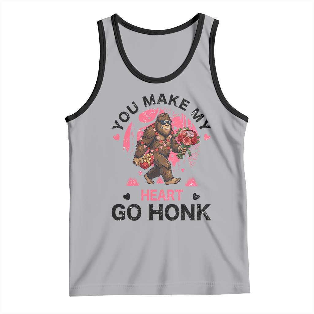 You Make My Heart Go Honk Tank Top Funny Bigfoot Valentine Meme TS14 Athletic Heather Black Print Your Wear