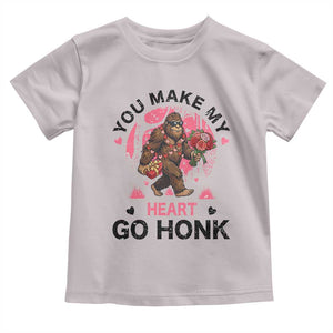 You Make My Heart Go Honk Toddler T Shirt Funny Bigfoot Valentine Meme TS14 Ice Gray Print Your Wear