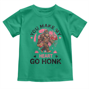 You Make My Heart Go Honk Toddler T Shirt Funny Bigfoot Valentine Meme TS14 Irish Green Print Your Wear