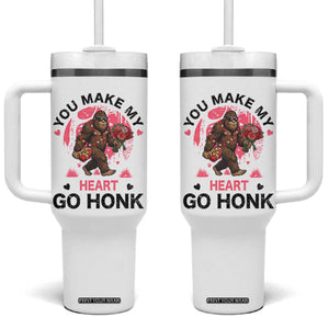 You Make My Heart Go Honk Tumbler With Handle Funny Bigfoot Valentine Meme TS14 One Size: 40 oz White Print Your Wear