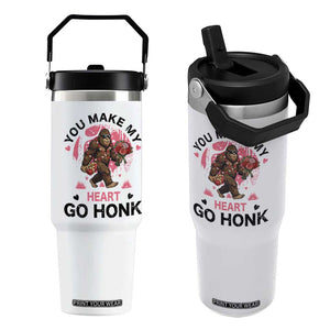 You Make My Heart Go Honk Flip Straw Tumbler Funny Bigfoot Valentine Meme TS14 One Size: 30 oz White Print Your Wear