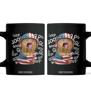 Burnt Peanut Goop Coffee Mug Patriotic American Flag TS14 Black Print Your Wear