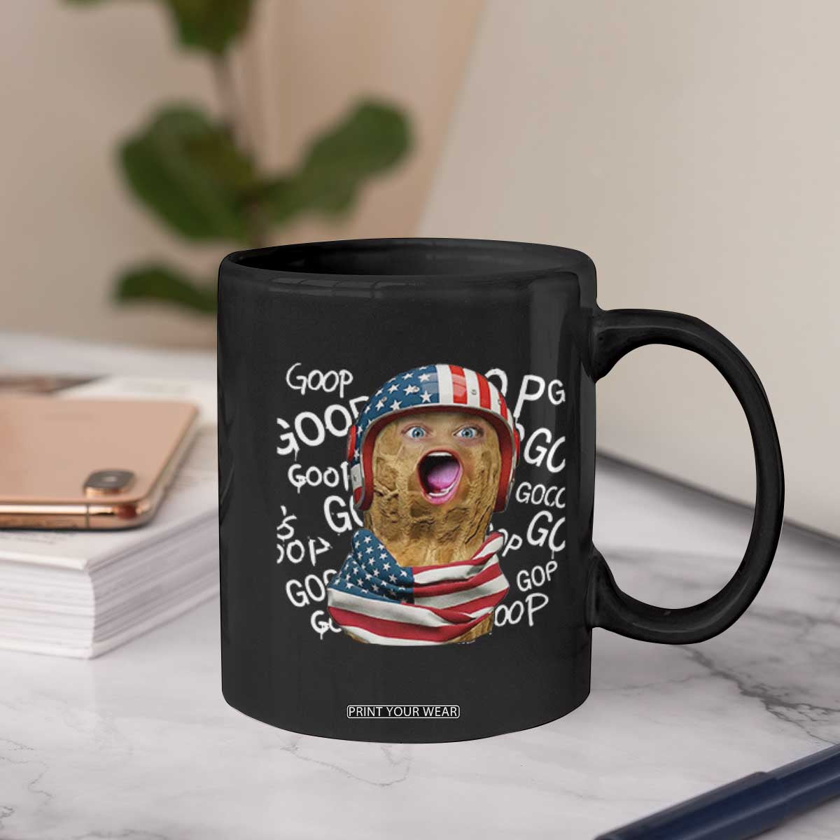 Burnt Peanut Goop Coffee Mug Patriotic American Flag TS14 Print Your Wear