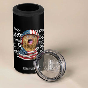 Burnt Peanut Goop 4 in 1 Can Cooler Tumbler Patriotic American Flag TS14 Print Your Wear