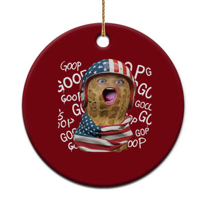 Burnt Peanut Goop Ceramic Ornament Patriotic American Flag TS14 1pc Red Print Your Wear