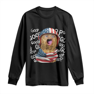 Burnt Peanut Goop Long Sleeve Shirt Patriotic American Flag TS14 Black Print Your Wear