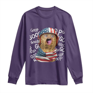 Burnt Peanut Goop Long Sleeve Shirt Patriotic American Flag TS14 Purple Print Your Wear