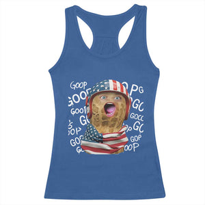 Burnt Peanut Goop Racerback Tank Top Patriotic American Flag TS14 Royal Blue Print Your Wear