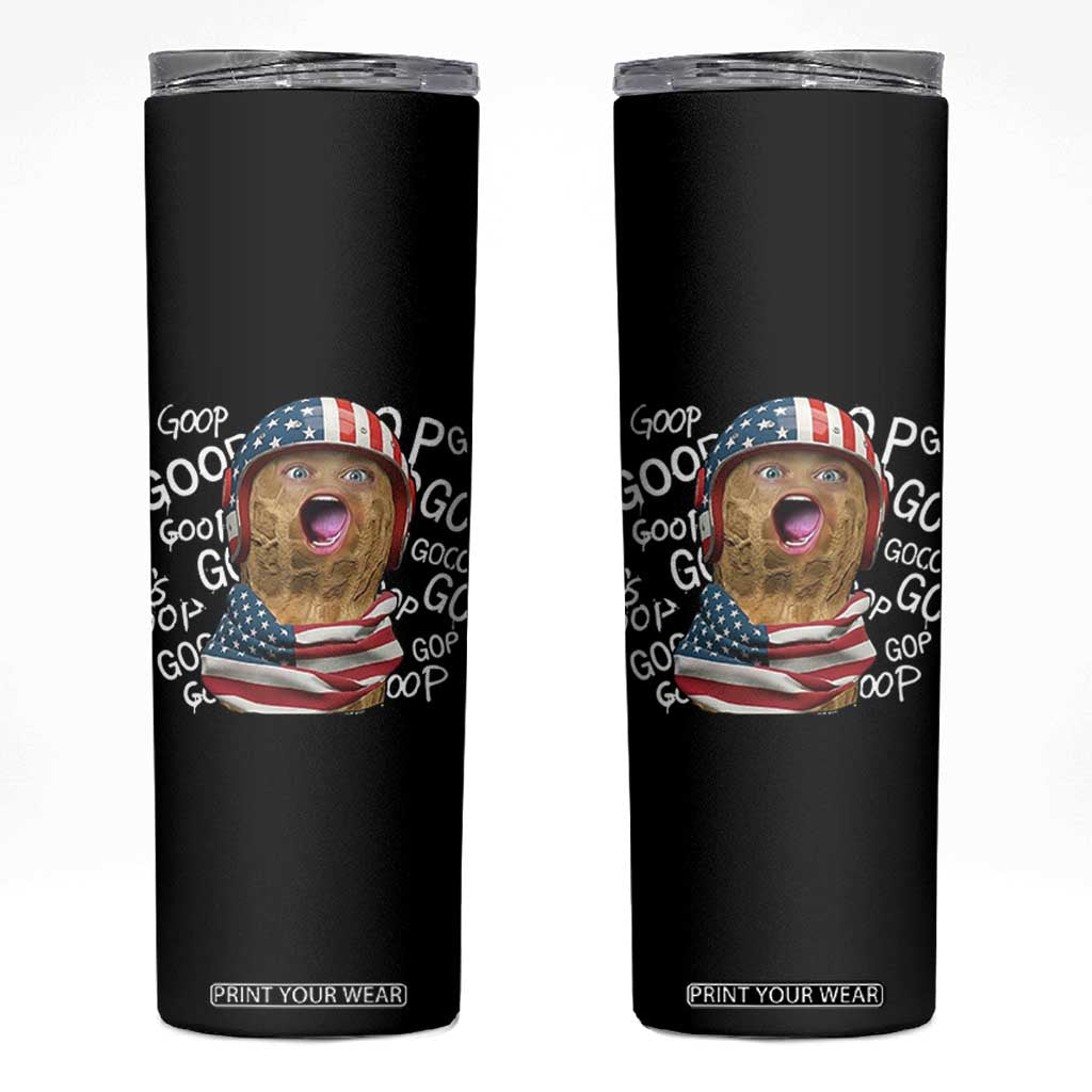 Burnt Peanut Goop Skinny Tumbler Patriotic American Flag TS14 Black Print Your Wear