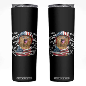 Burnt Peanut Goop Skinny Tumbler Patriotic American Flag TS14 Black Print Your Wear
