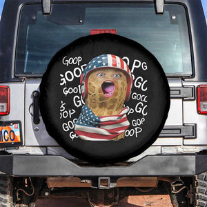 Burnt Peanut Goop Spare Tire Cover Patriotic American Flag TS14 No hole Black Print Your Wear