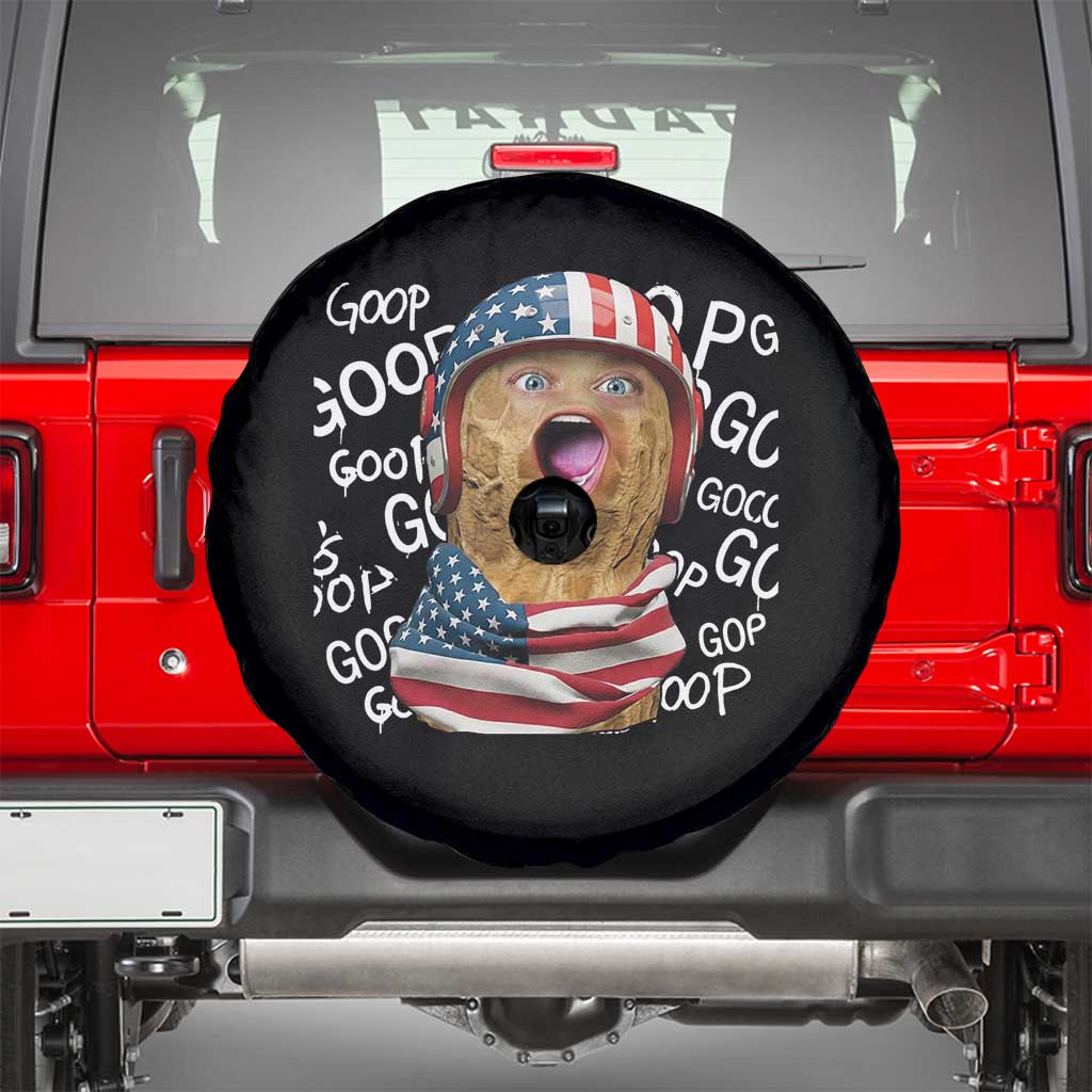 Burnt Peanut Goop Spare Tire Cover Patriotic American Flag TS14 Black Print Your Wear