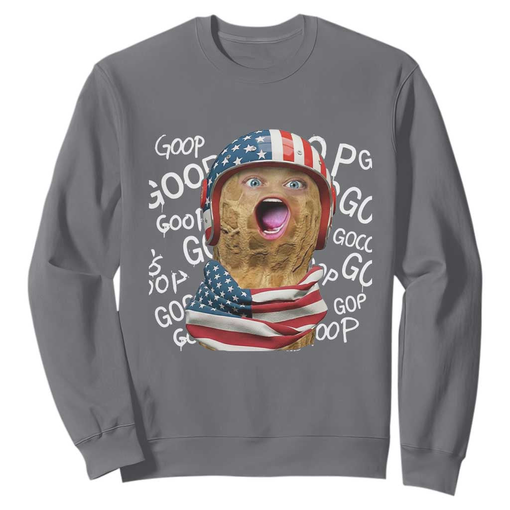 Burnt Peanut Goop Sweatshirt Patriotic American Flag TS14 Charcoal Print Your Wear