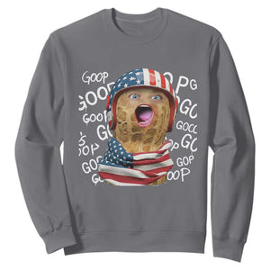 Burnt Peanut Goop Sweatshirt Patriotic American Flag TS14 Charcoal Print Your Wear