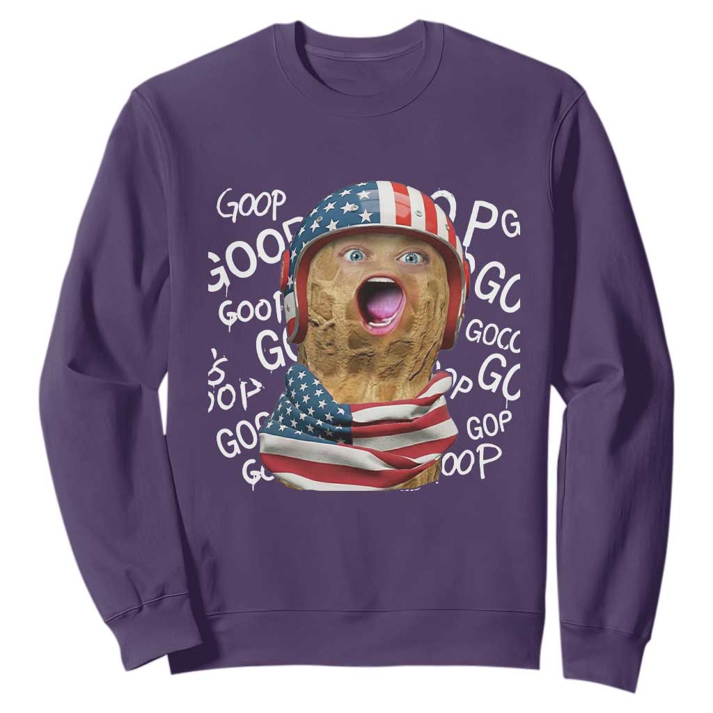 Burnt Peanut Goop Sweatshirt Patriotic American Flag TS14 Purple Print Your Wear