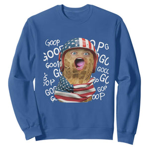 Burnt Peanut Goop Sweatshirt Patriotic American Flag TS14 Royal Blue Print Your Wear