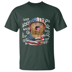Burnt Peanut Goop T Shirt Patriotic American Flag TS14 Dark Forest Green Print Your Wear