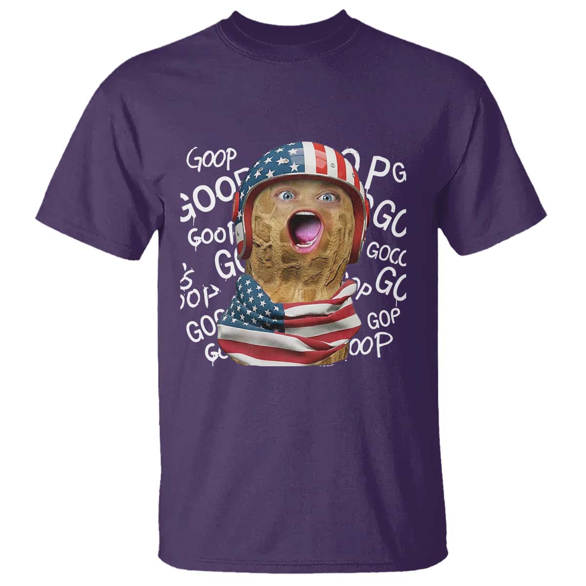 Burnt Peanut Goop T Shirt Patriotic American Flag TS14 Purple Print Your Wear