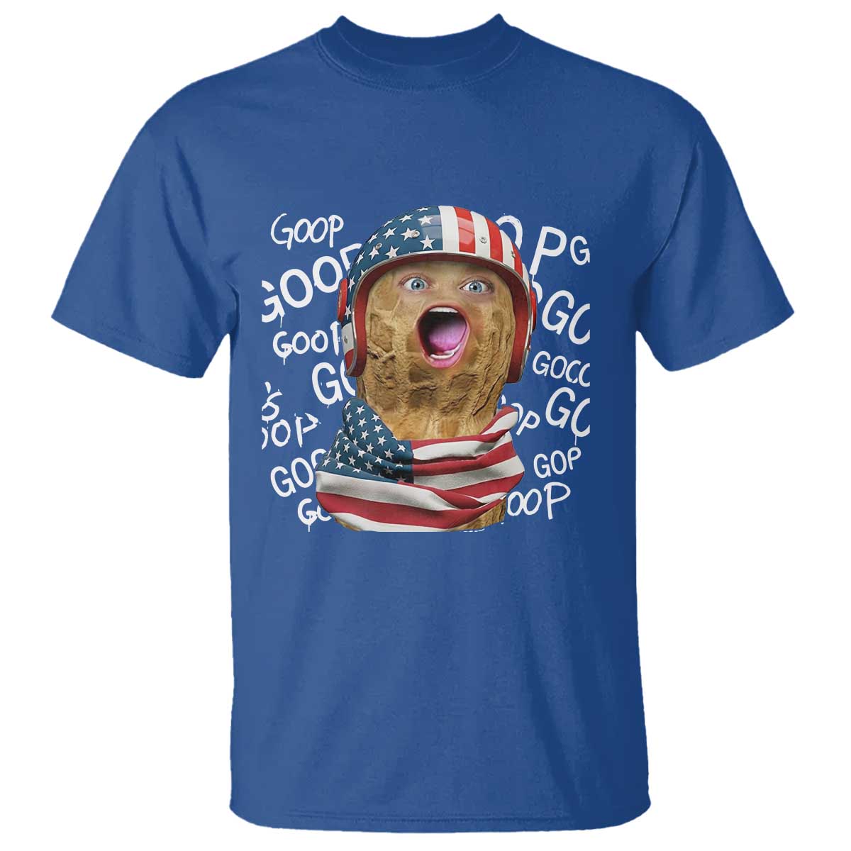 Burnt Peanut Goop T Shirt Patriotic American Flag TS14 Royal Blue Print Your Wear