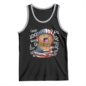Burnt Peanut Goop Tank Top Patriotic American Flag TS14 Black Athletic Heather Print Your Wear