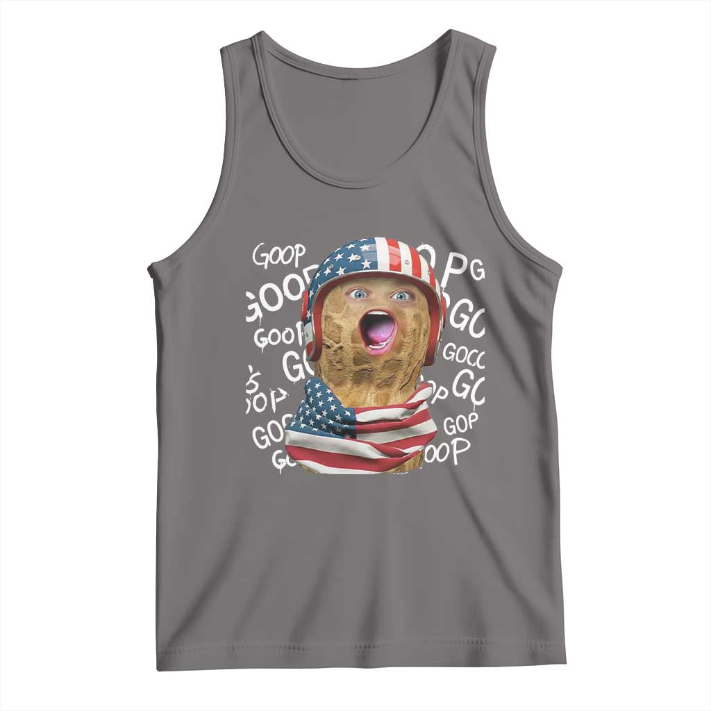 Burnt Peanut Goop Tank Top Patriotic American Flag TS14 Deep Heather Print Your Wear