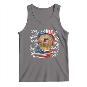 Burnt Peanut Goop Tank Top Patriotic American Flag TS14 Deep Heather Print Your Wear
