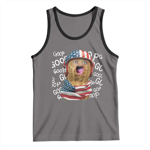 Burnt Peanut Goop Tank Top Patriotic American Flag TS14 Deep Heather Black Print Your Wear