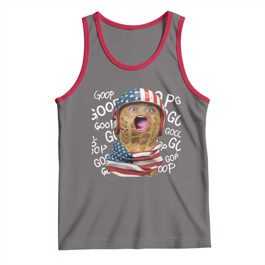 Burnt Peanut Goop Tank Top Patriotic American Flag TS14 Deep Heather Red Print Your Wear