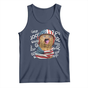 Burnt Peanut Goop Tank Top Patriotic American Flag TS14 Navy Print Your Wear