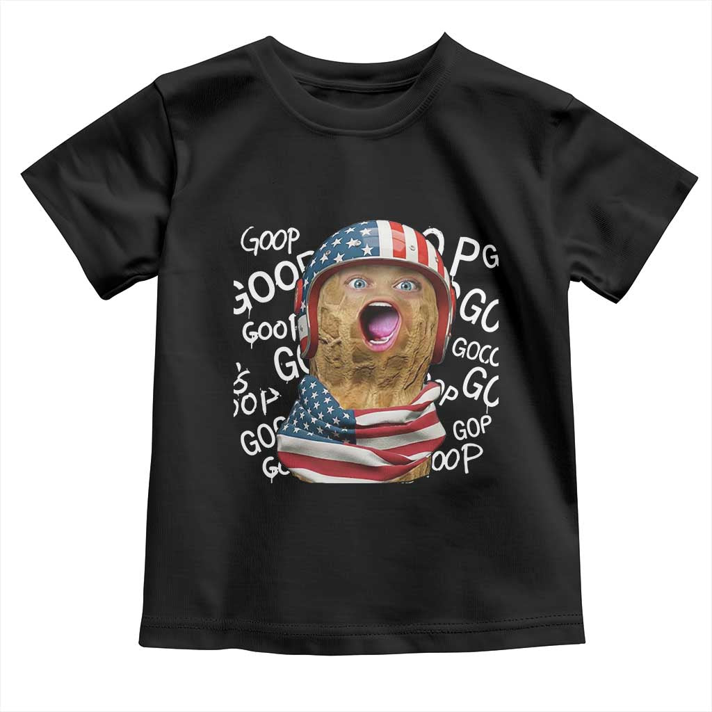 Burnt Peanut Goop Toddler T Shirt Patriotic American Flag TS14 Black Print Your Wear
