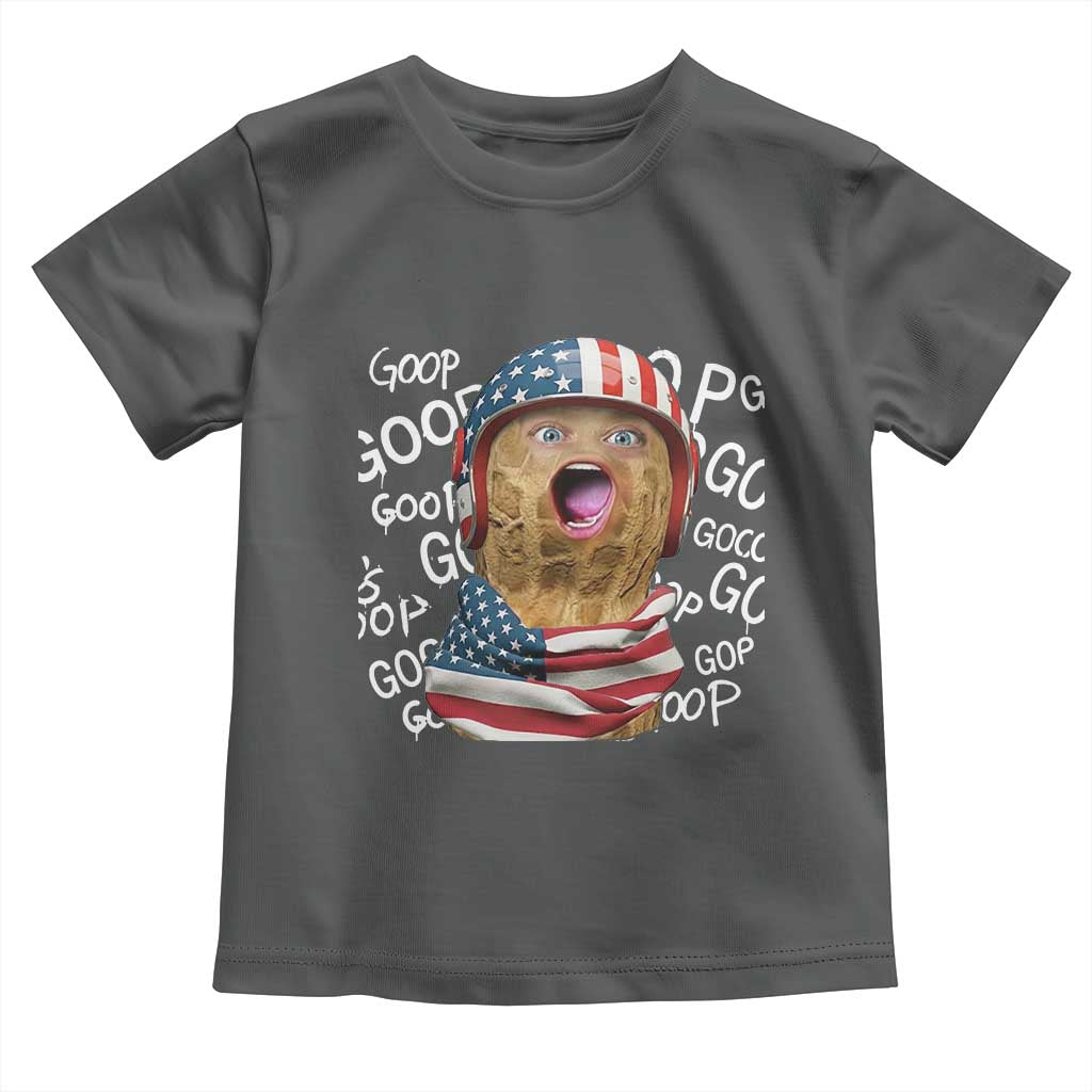 Burnt Peanut Goop Toddler T Shirt Patriotic American Flag TS14 Dark Heather Print Your Wear