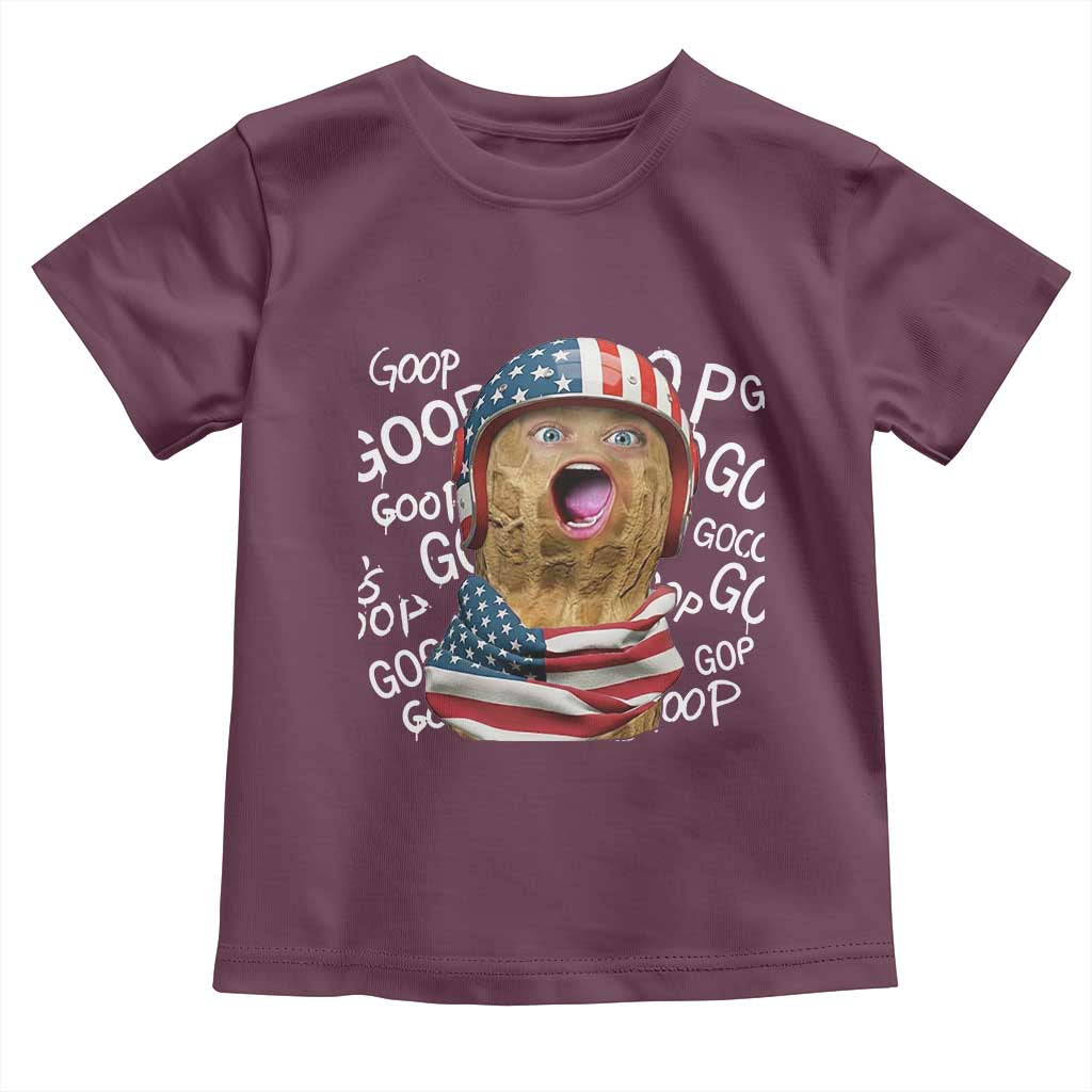 Burnt Peanut Goop Toddler T Shirt Patriotic American Flag TS14 Maroon Print Your Wear