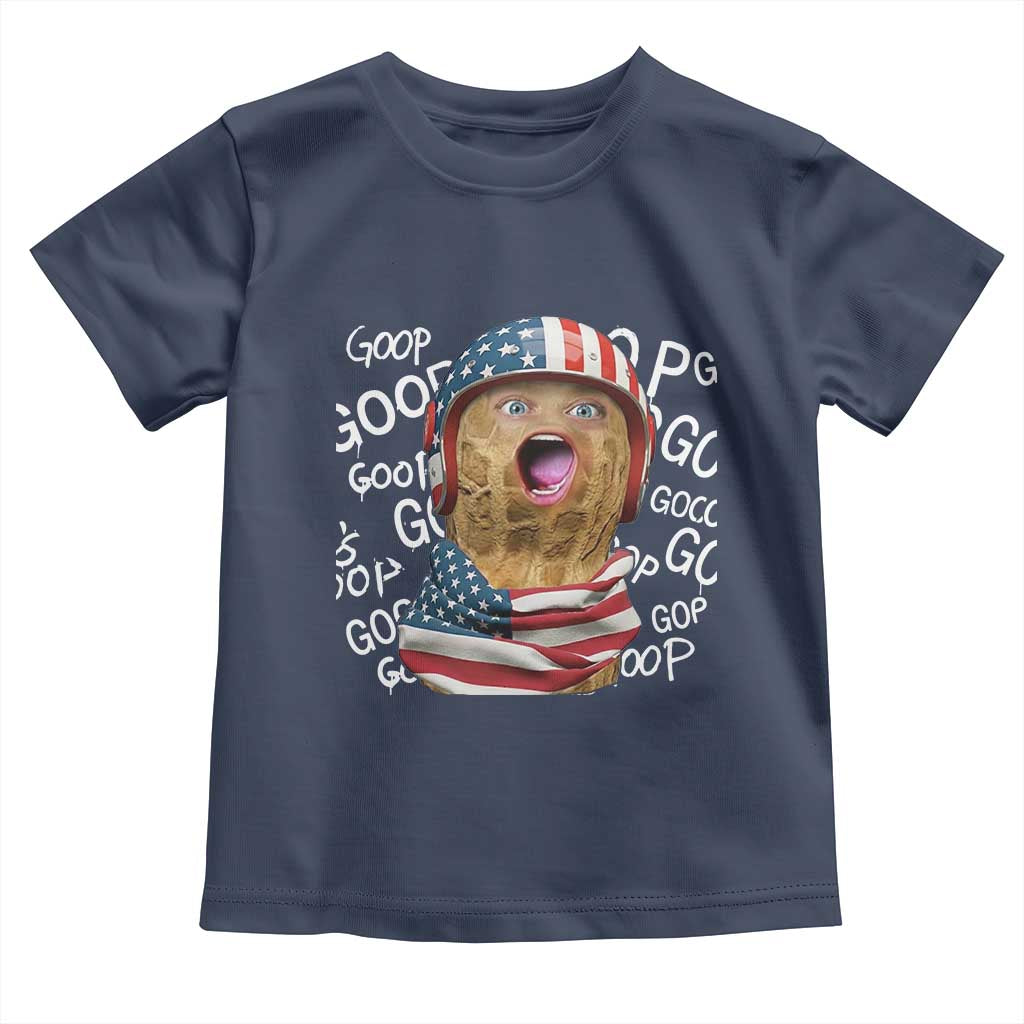 Burnt Peanut Goop Toddler T Shirt Patriotic American Flag TS14 Navy Print Your Wear