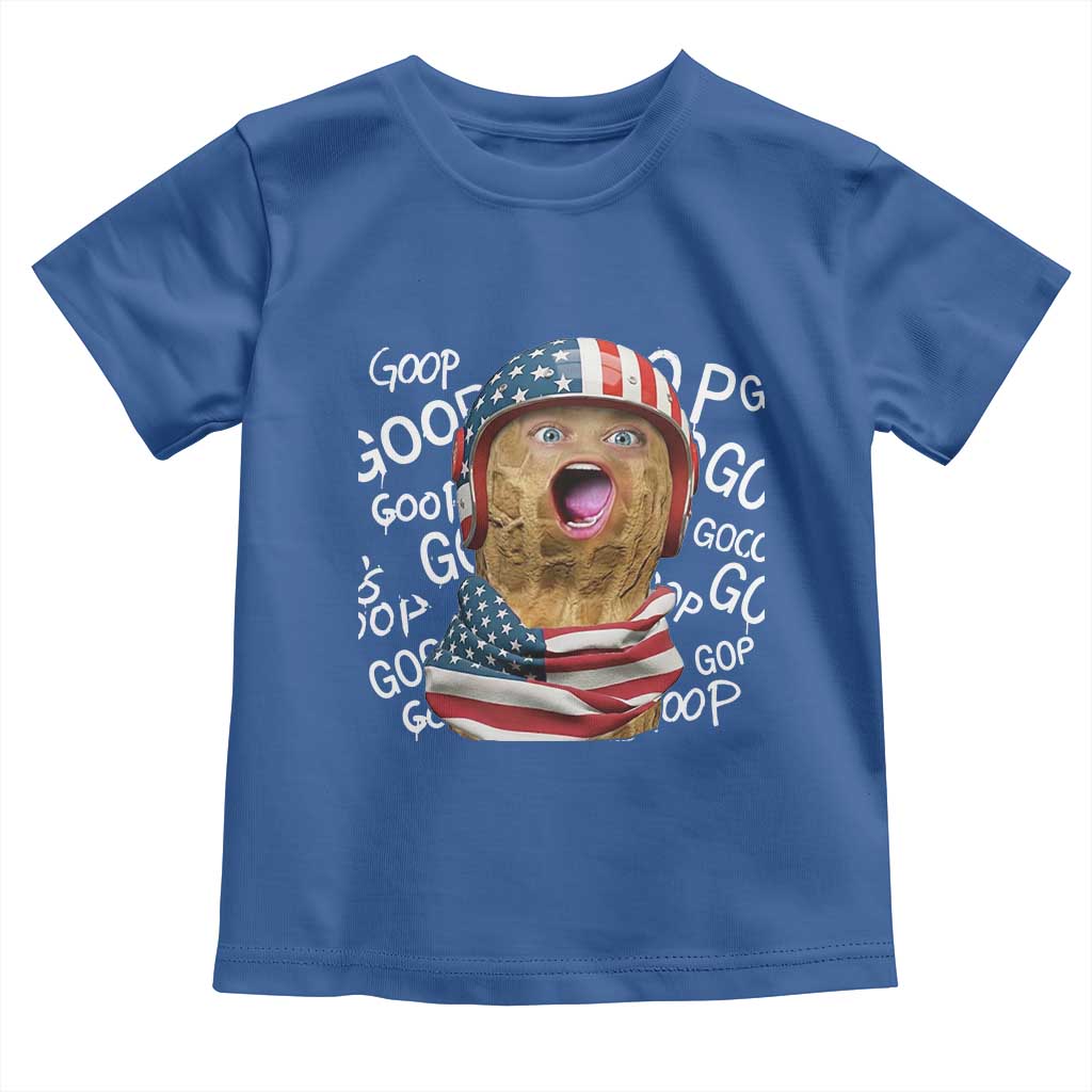 Burnt Peanut Goop Toddler T Shirt Patriotic American Flag TS14 Royal Blue Print Your Wear