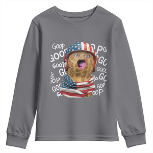 Burnt Peanut Goop Youth Sweatshirt Patriotic American Flag TS14 Charcoal Print Your Wear